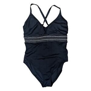 City Chic Stitched Navy One Piece Swimsuit 00204571